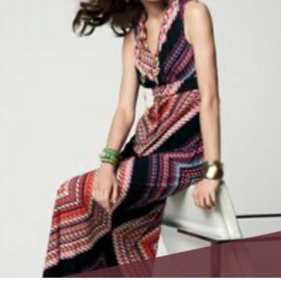 Chico's Geometric Print Maxi Knit Dress Size 1=Ladies 8/10, Colorful - Picture 8 of 8